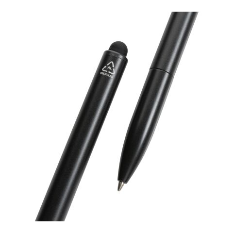 Stylo en aluminium recyclé certifié RCS avec stylet Kymi noir | sans marquage | non disponible | non disponible