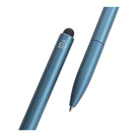 Stylo en aluminium recyclé certifié RCS avec stylet Kymi bleu royal | sans marquage | non disponible | non disponible