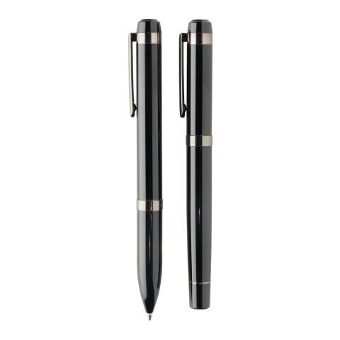 Coffret de stylos en acier recyclé Swiss Peak OSLO noir