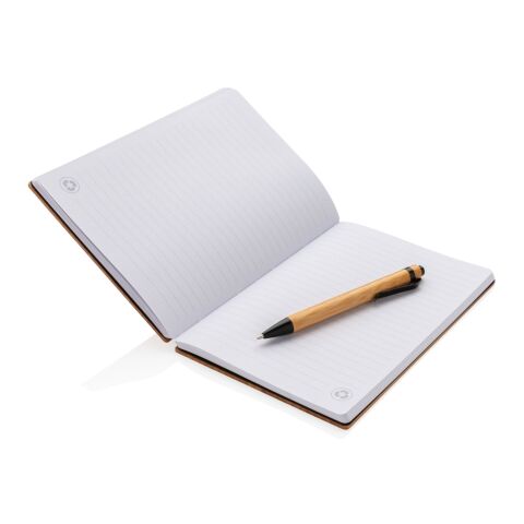 Set carnet de notes A5 et stylo en bambou marron | sans marquage | non disponible | non disponible