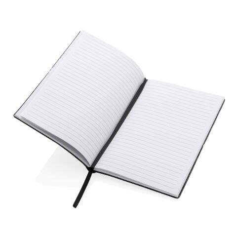 Cahier A5 à couverture souple en feutre recyclé certifié GRS noir | sans marquage | non disponible | non disponible