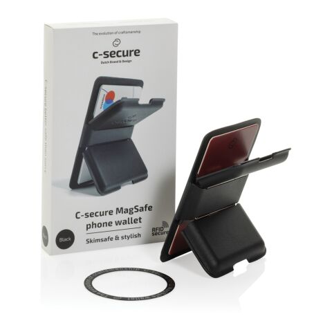 Portefeuille de téléphone MagSafe C-Secure noir | sans marquage | non disponible | non disponible