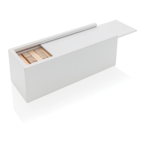 Jeu d’empilage de blocs de bois FSC® blanc | sans marquage | non disponible | non disponible