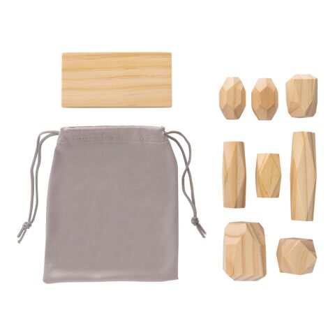 Pierres d&#039;équilibre en bois dans une pochette Ukiyo Crios marron | sans marquage | non disponible | non disponible