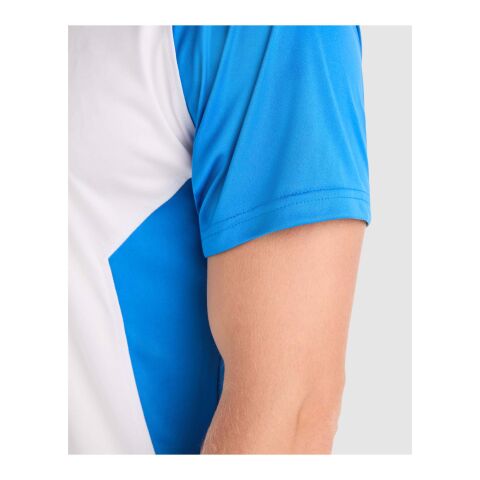 T-shirt de sport Bugatti à manches courtes unisexe Blanc-Bleu royal | L