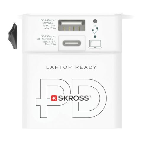 SKROSS Adaptateur de voyage universel MUV 65W PD avec USB blanc | sans marquage | non disponible | non disponible