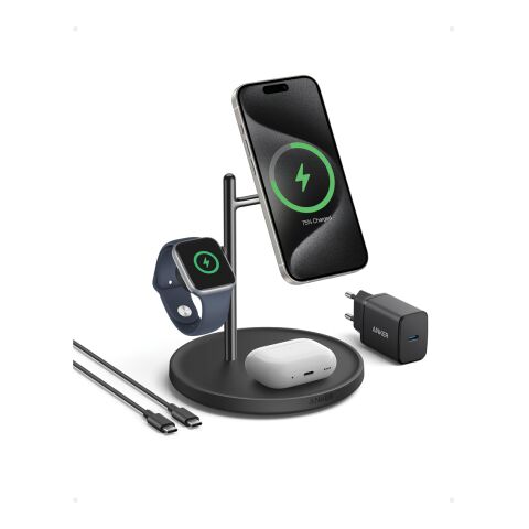 Support de recharge sans fil 3-en-1 Anker MagGo noir