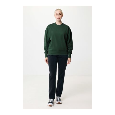 Sweater à col rond en coton recyclé Iqoniq Kruger vert forêt | S | sans marquage | non disponible | non disponible | non disponible