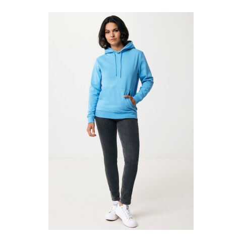 Sweat à capuche en coton recyclé Iqoniq Jasper Bleu Tranquille | XS | sans marquage | non disponible | non disponible | non disponible