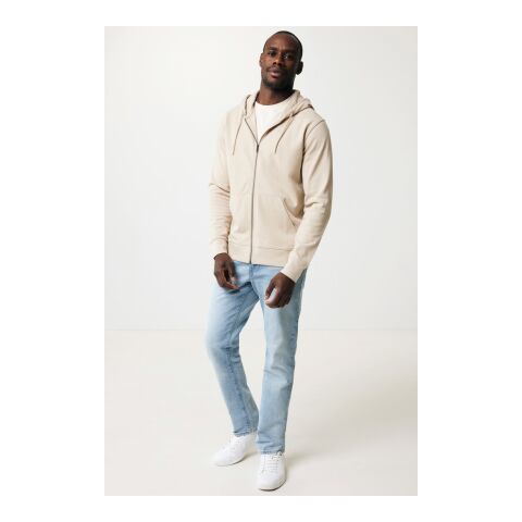 Sweat à capuche avec zip en coton recyclé Iqoniq Abisko désert | XXL | sans marquage | non disponible | non disponible | non disponible