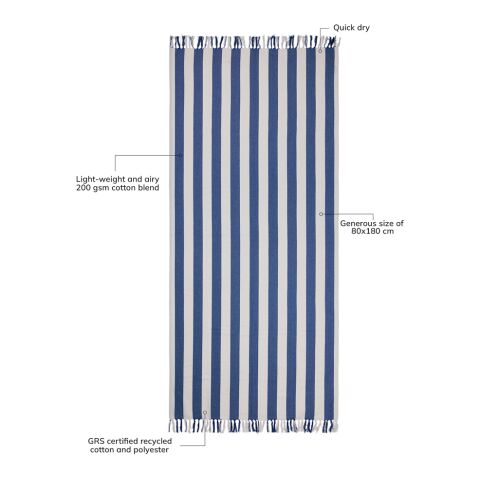 VINGA Serviette hammam GRS Ornos bleu-blanc | sans marquage | non disponible | non disponible | non disponible