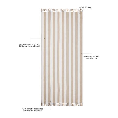 VINGA Serviette hammam GRS Ornos beige-blanc | sans marquage | non disponible | non disponible | non disponible