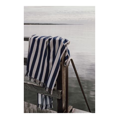 VINGA Serviette hammam XXL Ornos GRS bleu-blanc | sans marquage | non disponible | non disponible | non disponible