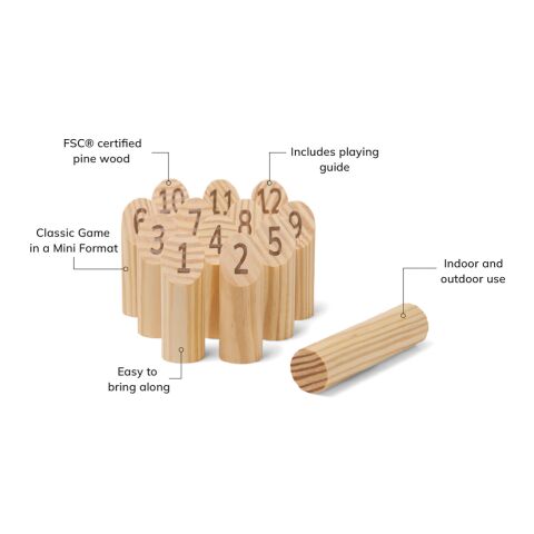 VINGA Mini jeu de quilles scandinaves Muge marron | sans marquage | non disponible | non disponible
