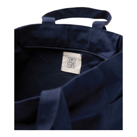 VINGA Tote bag avec zip en toile recyclée Hilo AWARE™ bleu marine | sans marquage | non disponible | non disponible | non disponible