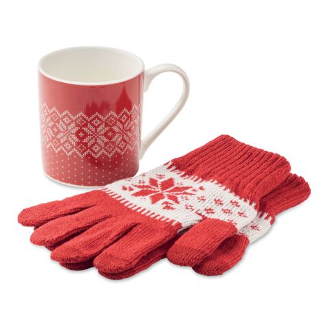 Set mug et gants hiver rouge | sans marquage | non disponible | non disponible | non disponible