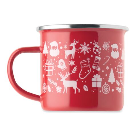 Mug de Noël en émail 300ml rouge