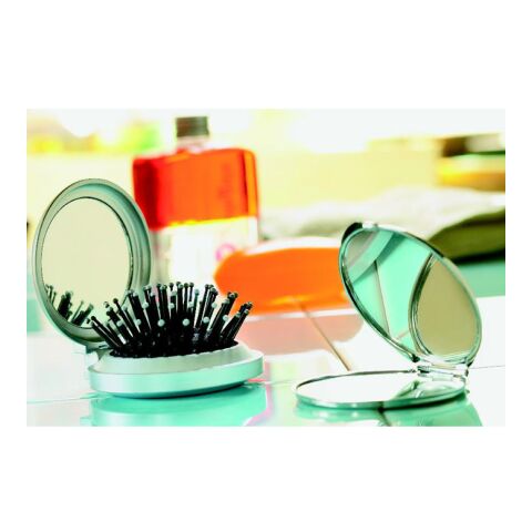 Brosse/miroir pliable argent | sans marquage | non disponible | non disponible