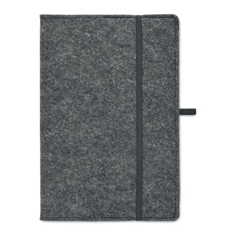 Carnet A5 en feutre RPET gris foncé | sans marquage | non disponible | non disponible | non disponible