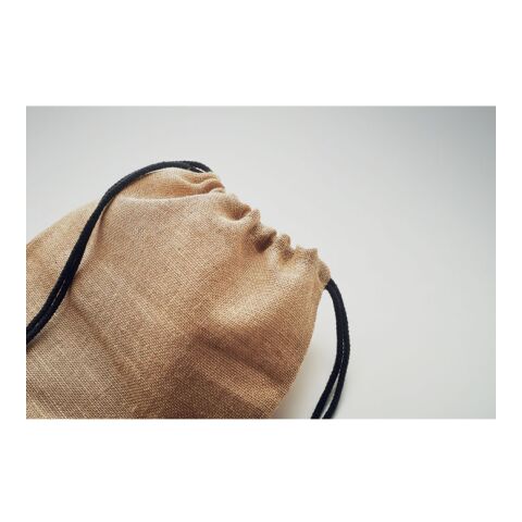Sac à cordon en jute noir | sans marquage | non disponible | non disponible | non disponible