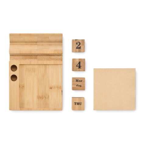 Calendrier de bureau en bambou bois | sans marquage | non disponible | non disponible