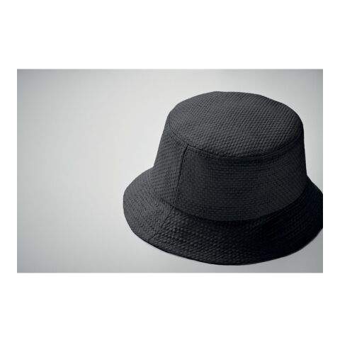 Bob chapeau en paille de papier noir | sans marquage | non disponible | non disponible | non disponible