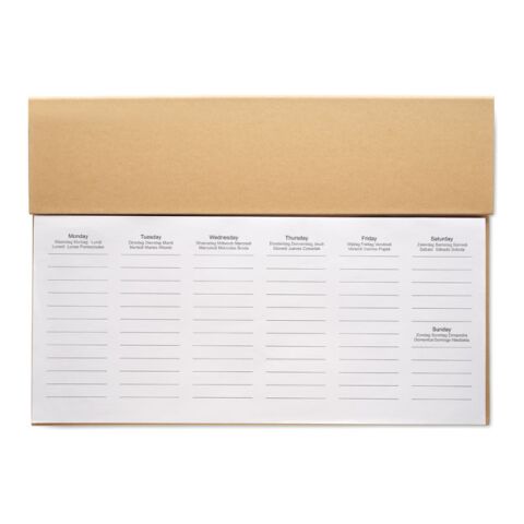 Agenda hebdomadaire de bureau beige | sans marquage | non disponible | non disponible | non disponible