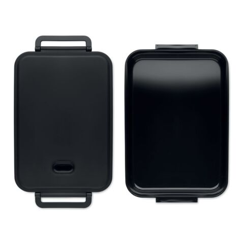 Lunch box PP recyclé 2200 ml noir | sans marquage | non disponible | non disponible | non disponible