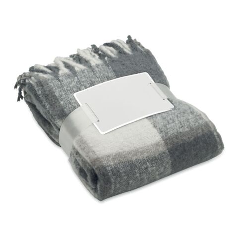 Couverture en mohair à carreaux gris | sans marquage | non disponible | non disponible | non disponible