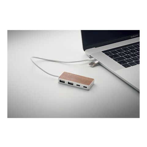 Hub USB 4 ports 27,5 cm bois | sans marquage | non disponible | non disponible | non disponible
