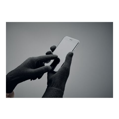 Gants tricotés en RPET noir | sans marquage | non disponible | non disponible | non disponible