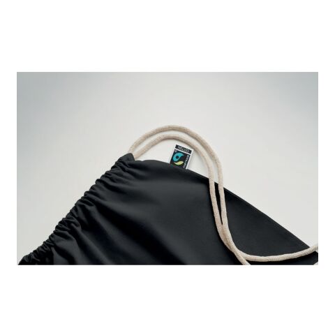 Sac à cordon Fairtrade 180gr noir | sans marquage | non disponible | non disponible | non disponible