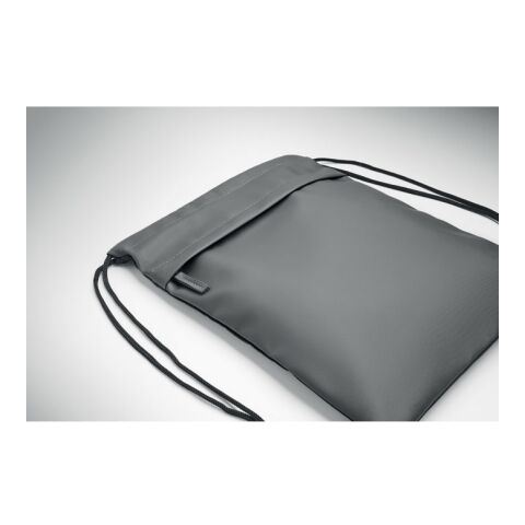Sac à cordon en 600D RPET gris foncé | sans marquage | non disponible | non disponible | non disponible