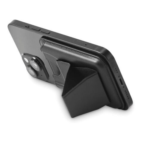 Porte-cartes magnétique en PU noir | sans marquage | non disponible | non disponible