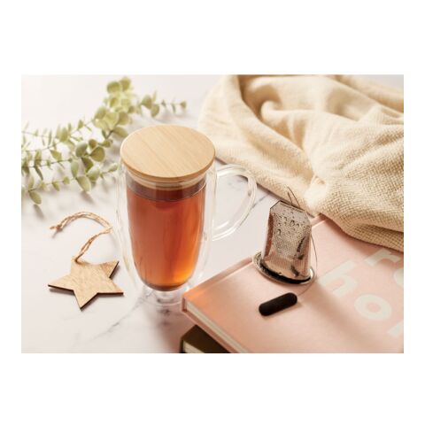 Mug en verre double paroi 450ml transparent | sans marquage | non disponible | non disponible | non disponible