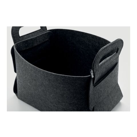 Panier pliable en feutre RPET gris foncé
