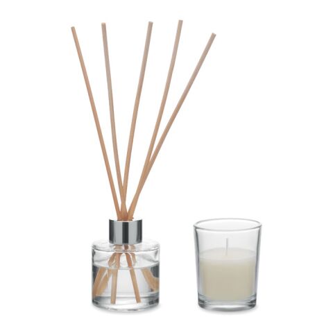 Set bougies et diffuseur blanc