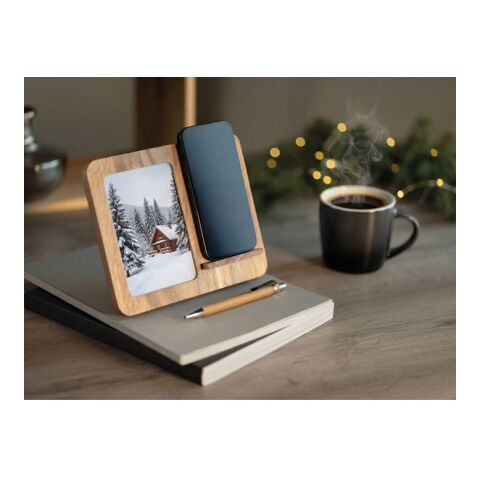 Cadre acacia et chargeur 15W bois