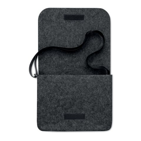 Sac messager en feutre RPET gris foncé | sans marquage | non disponible | non disponible | non disponible