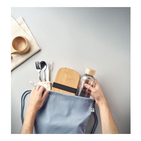 Sac à cordon en coton organique bleu ciel | sans marquage | non disponible | non disponible | non disponible