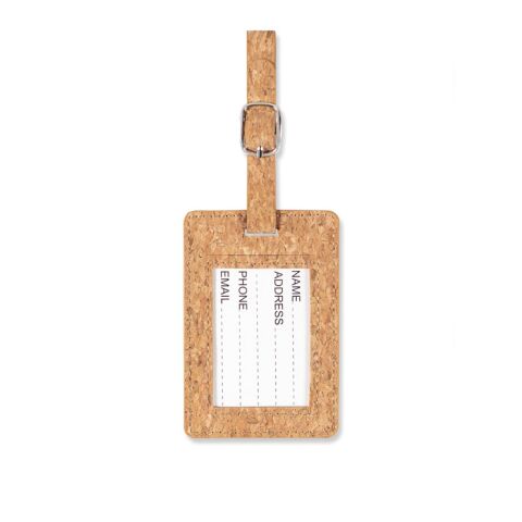 Etiquette à bagage en liège beige | sans marquage | non disponible | non disponible