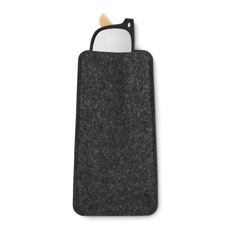 Etui à lunettes en feutre RPET gris foncé | sans marquage | non disponible | non disponible | non disponible