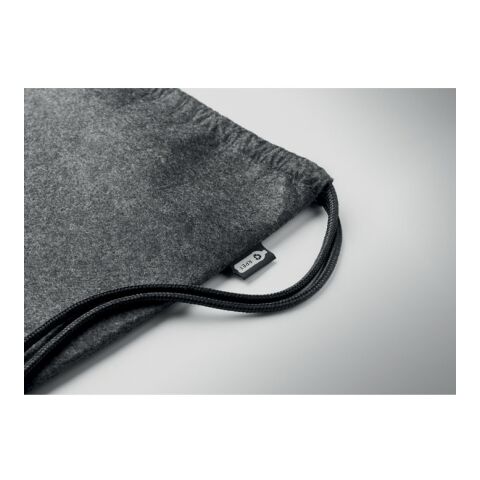 Sac à cordon en feutre RPET gris foncé | sans marquage | non disponible | non disponible | non disponible