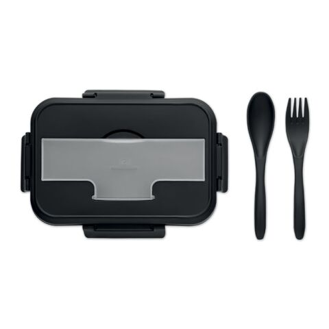 Lunch box et couverts en PP noir | sans marquage | non disponible | non disponible | non disponible
