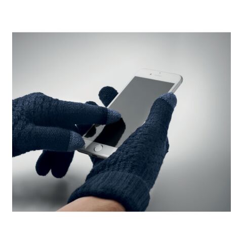 Gants tactiles en RPET Marine foncé | sans marquage | non disponible | non disponible | non disponible