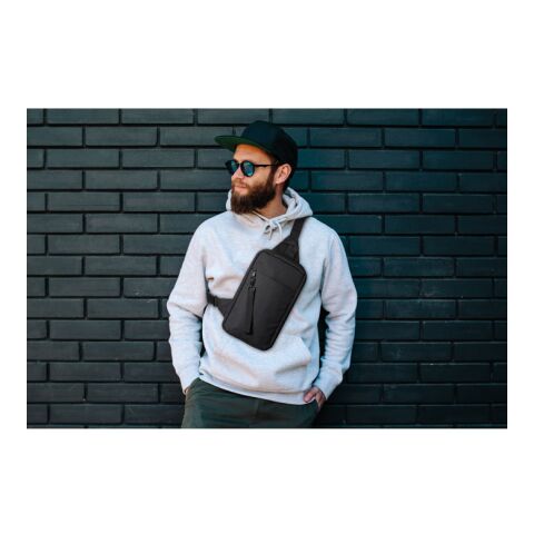 Cross chest bag in 600D Rpet noir | sans marquage | non disponible | non disponible | non disponible