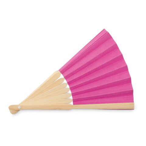 Éventail en bambou fuchsia
