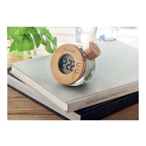 Water powered bamboo LCD clock gris transparent | sans marquage | non disponible | non disponible | non disponible