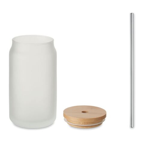 Mug Mason 400 ml avec paille blanc transparent | sans marquage | non disponible | non disponible | non disponible