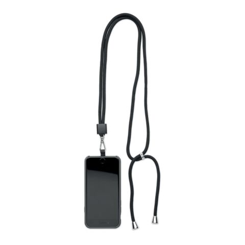 Lanyard porte-téléphone RPET noir | sans marquage | non disponible | non disponible | non disponible
